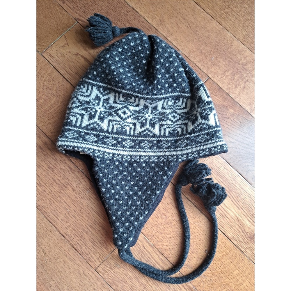 VTG Triple Five Soul Kids Nordic Style Winter Wool Knit Hat Beanie tassels